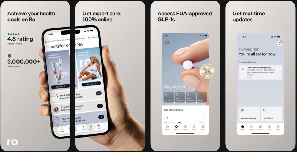 Ro’s iOS app: 4.8 rating, GLP-1 options, prescriptions and real-time updates